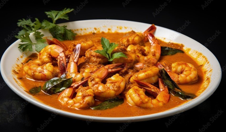 Goa seafood prawn, India: localhi